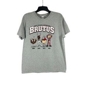 Ohio State Buckeyes Brutus Mascot Evolution Gray T-Shirt L Gildan Heavy Cotton U